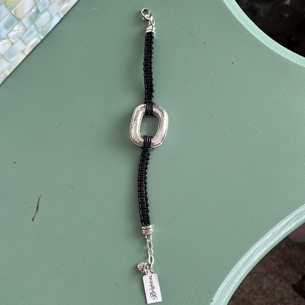 Brighton leather and silver bracelet